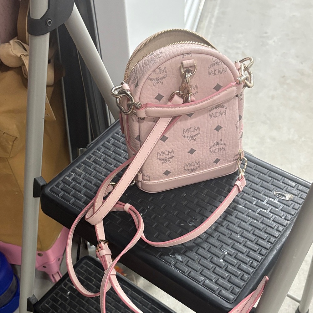 MCM Blush Pink Logo Backpack - Picture 5 of 5